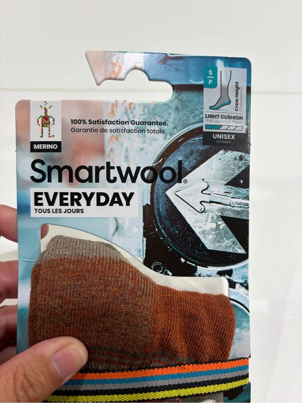 SmartWool Women's Small Everyday Hookset Socks Crew Red Brown NWT Wool Blend